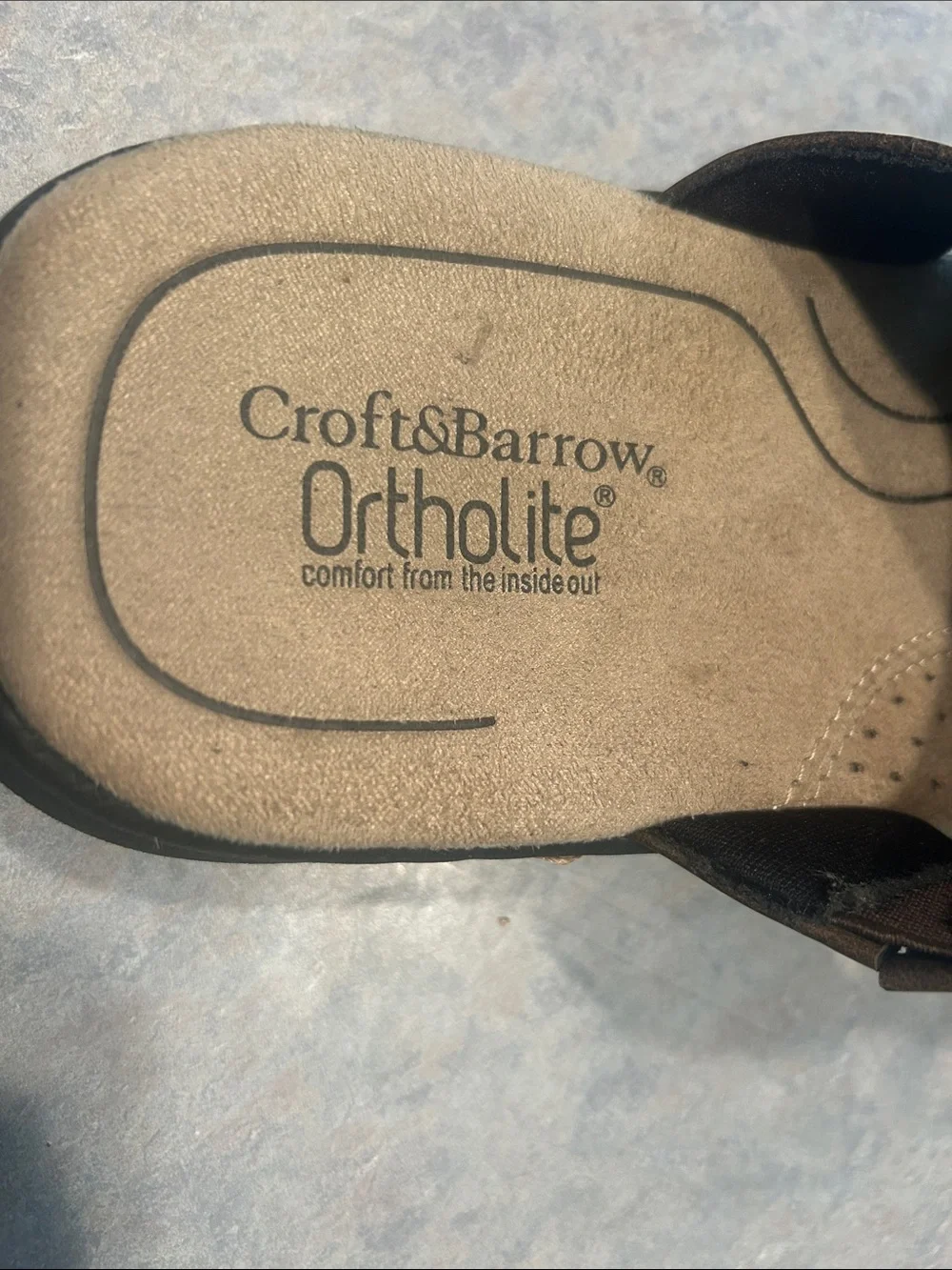 croft & barrow mens Brown Triple-Strap Slide Mules
